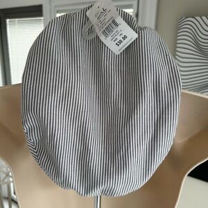 Gray and White Striped Hat Accessories